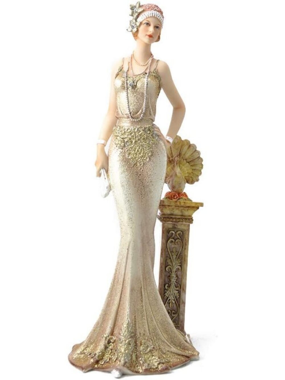 Elegant Victorian Lady Figurine - 13 Inch Comfy Hour Statue, Home Decor Accent